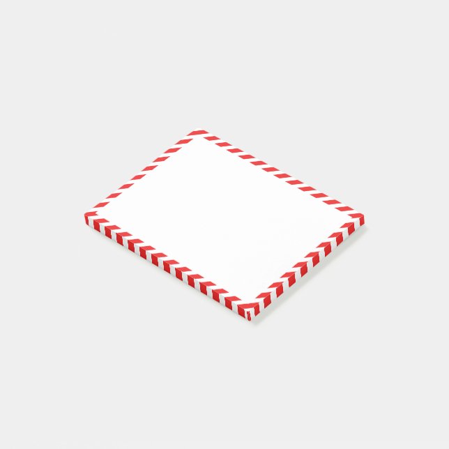 Cute Red and White striped Post-it Notes (Angled)