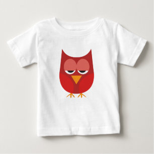 Cute Red And Yellow Cartoon Owl Baby T-Shirt