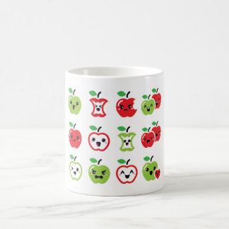 Cute red apple and green apple kawaii cup