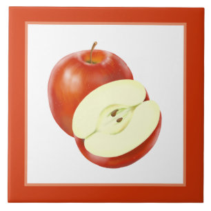 cute red apple kitchen decor ceramic tile