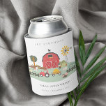 Cute Red Barnyard Farm Animal Any Age Birthday Can Cooler<br><div class="desc">For any further customisation or any other matching items,  please feel free to contact me at yellowfebstudio@gmail.com</div>