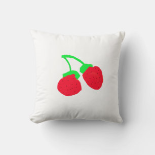 Cute Red Berries Throw Pillow Cushion