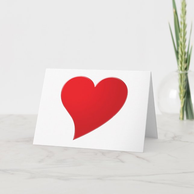 Cute red big heart custom script minimalist modern card (Front)