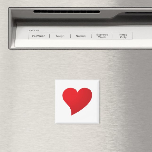 Cute red big heart minimalist modern romantic magnet (In Situ (Dishwasher))