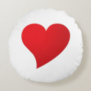 Cute red big heart minimalist modern Valentine's Round Cushion