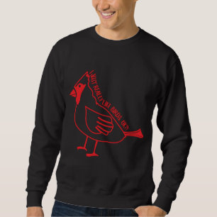 Cute Red Bird Cardinal Holiday Season Christmas Bi Sweatshirt