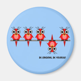 cute red birds magnet