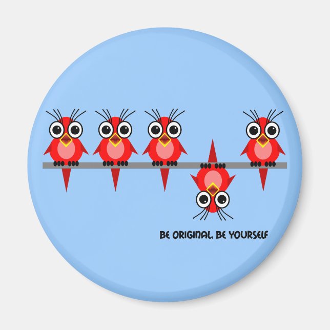 cute red birds magnet (Front)