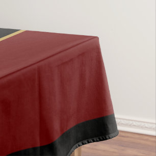 Cute Red Black Gold Santa Belt Christmas Decor Tablecloth