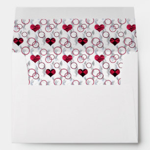 Cute red black hearts envelope