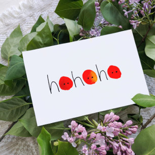 Cute Red & Black Ho Ho Ho Hand-painted Christmas Holiday Postcard