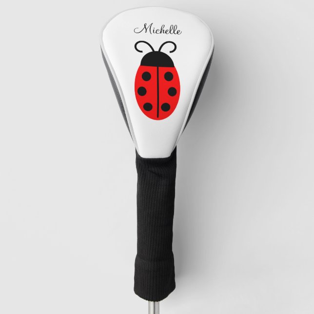 Cute Red Black Ladybug  Golf Head Cover (Front)