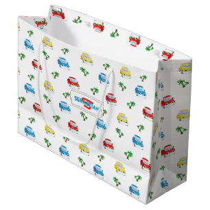 Cute Red, Blue and Yellow Cars Kids Cartoon Large Gift Bag