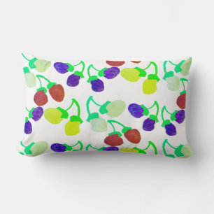 Cute Red Blue Yellow Berries Throw Pillow Cushion