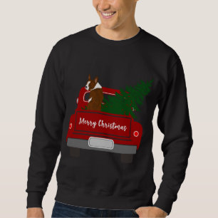 Cute Red Boston Terrier - retro Christmas Sweatshirt