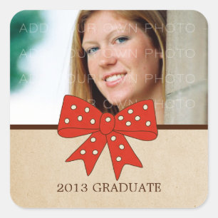 Cute Red Bow Graduation Stickers