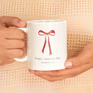 Cute Red Bow Happy Valentine's Day Coffee Mug