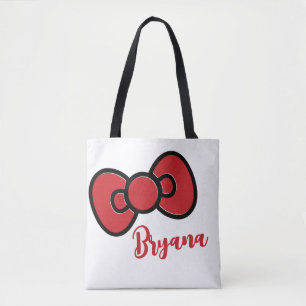 Cute Red Bow Whimsical  Tote Bag