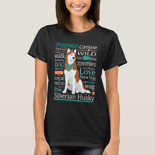 Cute Red Brown And White Coloured Siberian Husky T-Shirt
