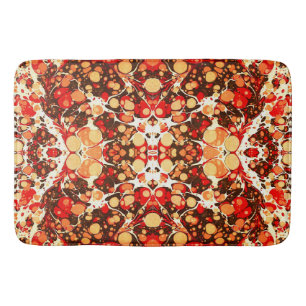 Cute red brown orange abstract stones bath mat