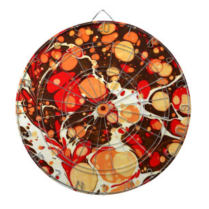 Cute red brown orange abstract stones dartboard