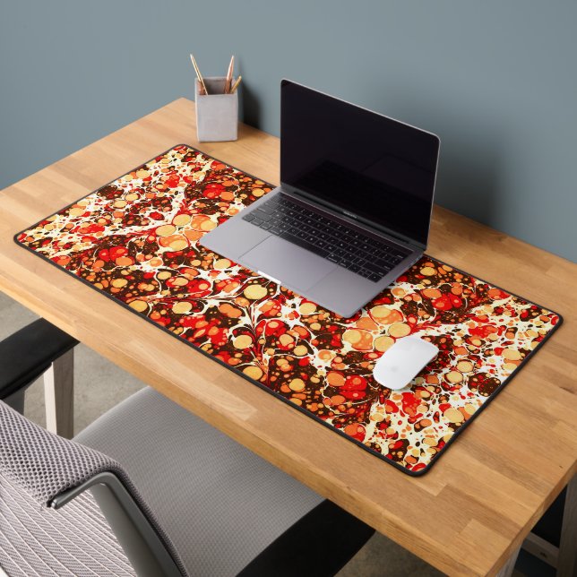 Cute red brown orange abstract stones desk mat (Office 2)