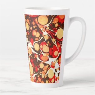 Cute red brown orange abstract stones latte mug