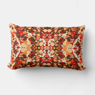 Cute red brown orange abstract stones lumbar cushion