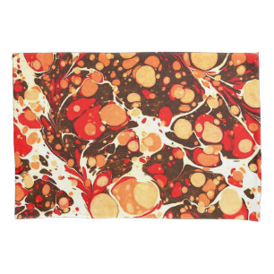 Cute red brown orange abstract stones pillowcase