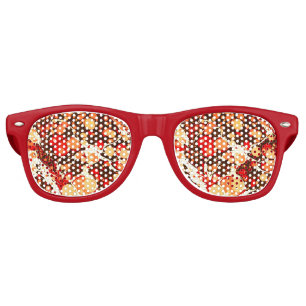Cute red brown orange abstract stones retro sunglasses
