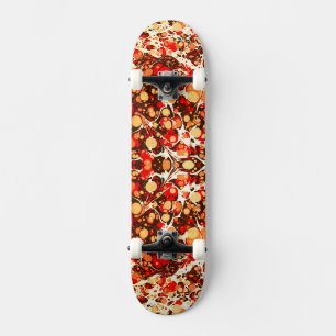 Cute red brown orange abstract stones skateboard