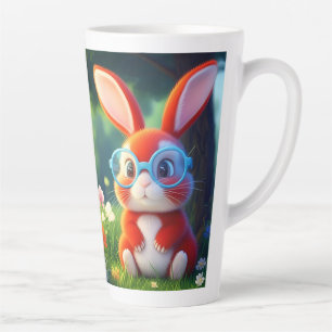 Cute Red Bunny Sitting Under Tree-75767 Latte Mug
