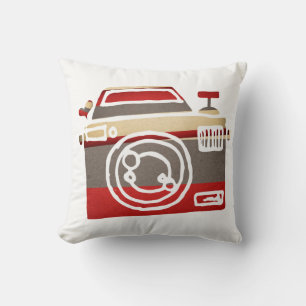 Cute Red Camera Love Heart Photography Graphic Cushion