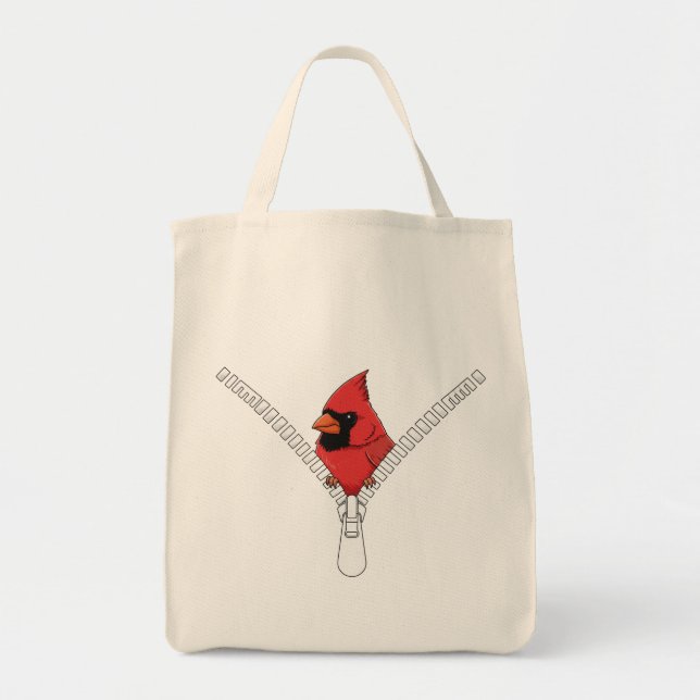 Cute red cardinal  Peek Tote Bag (Front)