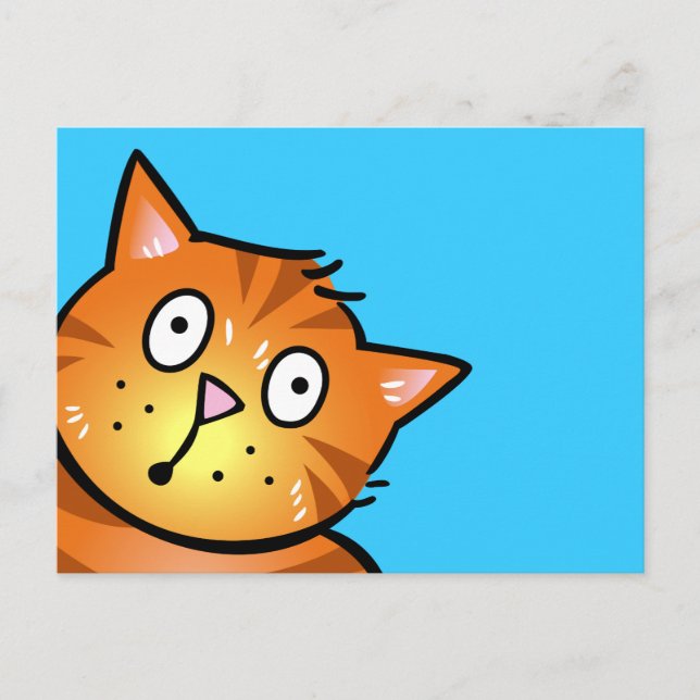 Cute Red Cartoon Cat - Postcard (Front)