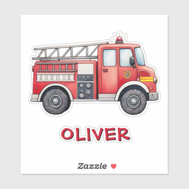 Cute Red Cartoon Firetruck (Sheet)