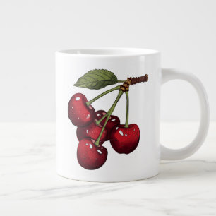 Cute Red Cherries mum goft Glossy Sweet Cher Large Coffee Mug