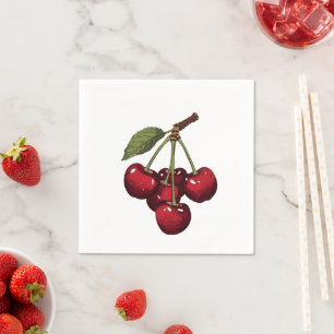 Cute Red Cherries mum goft Glossy Sweet Cher Napkin