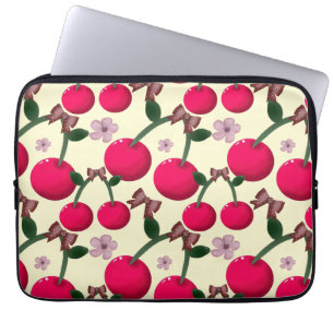 Cute red cherry pattern  laptop sleeve