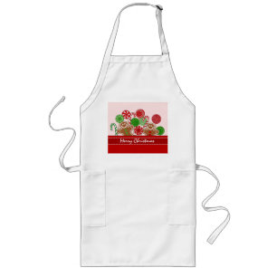 Cute red Christmas gingerbreads Long Apron