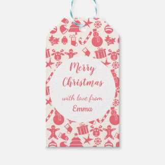 Cute Red Christmas Pattern - Festive & Fun Gift Tags