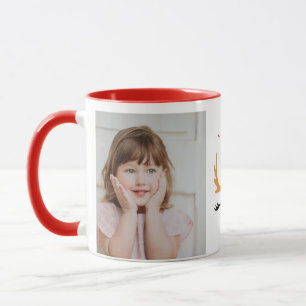 Cute Red Christmas personalised kids photo Mug