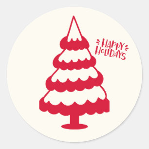 Cute Red Christmas Tree Stickers