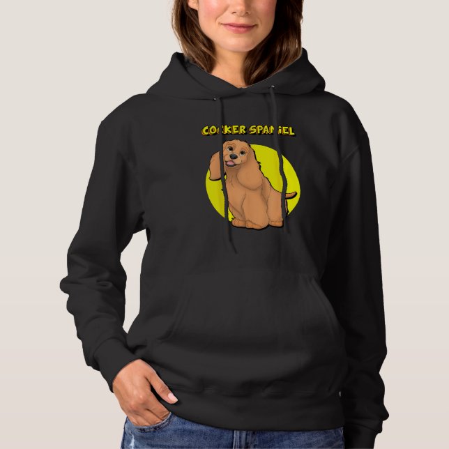 Cute Red Cocker Spaniel Hoodie (Front)