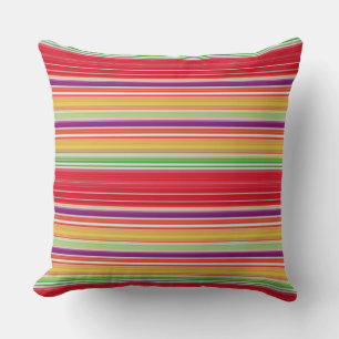 Cute red colourful stripes cushion