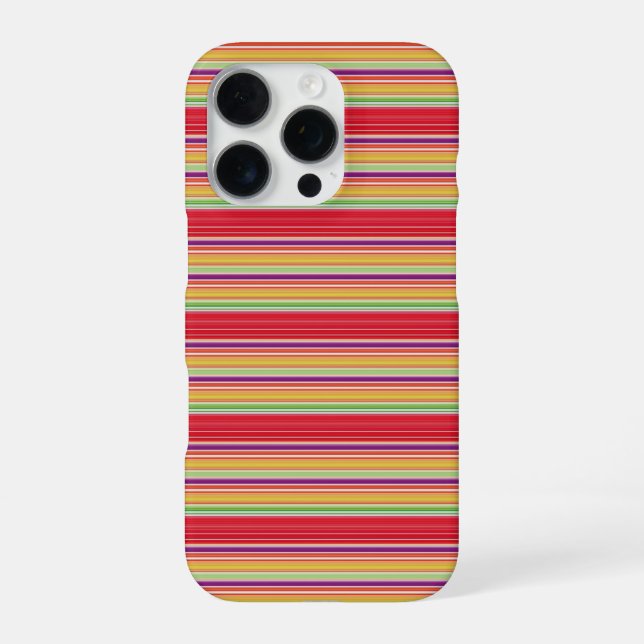 Cute red colourful stripes iPhone case (Back)