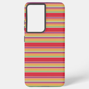 Cute red colourful stripes samsung galaxy case