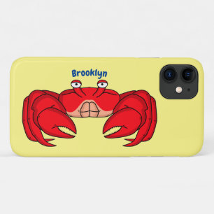 Cute red crab cartoon illustration iPhone 11 case