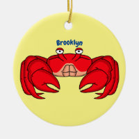 Cute red crab cartoon illustration