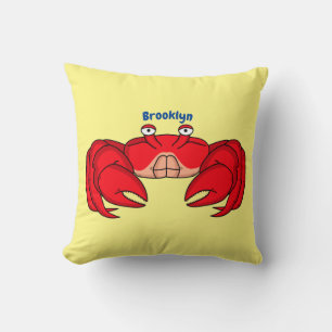 Cute red crab cartoon illustration cushion